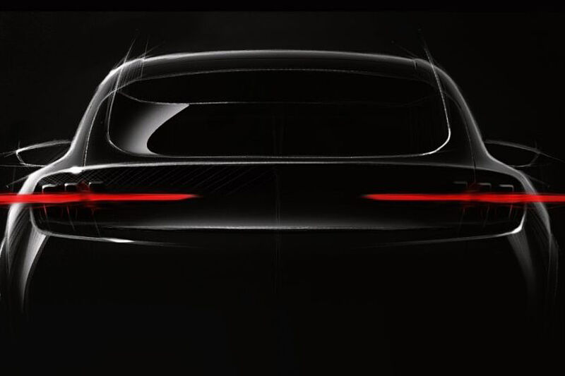 Ford enthüllte heute die erste Abbildung eines neuen, vom Ford Mustang inspirierten Elektrofahrzeugs.